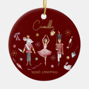 Kerst Notenkraker Ballerina grillige Kinder naam Keramisch Ornament