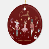 Kerst Notenkraker Ballerina grillige Kinder naam Keramisch Ornament (Links)