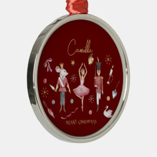 Kerst Notenkraker Ballerina grillige Kinder naam Metalen Ornament