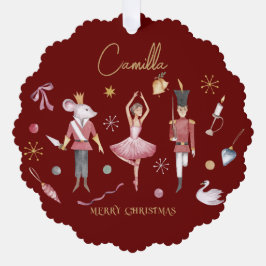 Kerst Notenkraker Ballerina grillige Kinder naam Ornament Kaart