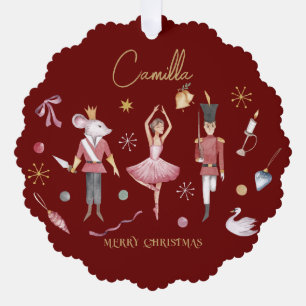 Kerst Notenkraker Ballerina grillige Kinder naam Ornament Kaart