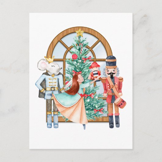 Kerst Notenkraker Ballerina Muis Koning Briefkaart (Voorkant)