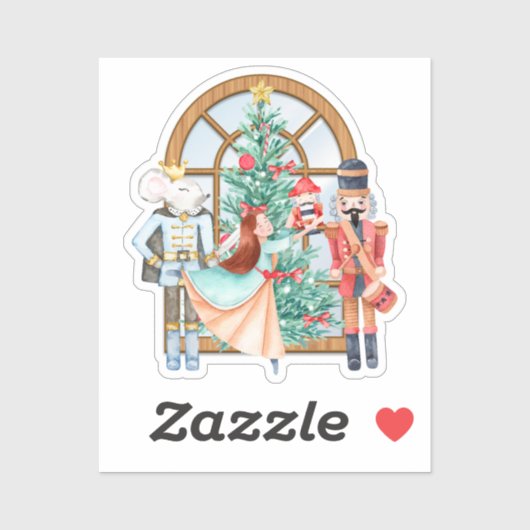 Kerst Notenkraker Ballerina Muis Koning Vinyl Sticker (Vel)
