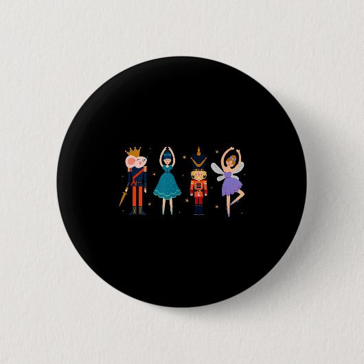 Kerst Notenkraker Ballet - Notenkraker Ronde Button 5,7 Cm (Voorkant)