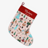 Kerst Notenkraker ballet roze Grote Kerstsok (Voorkant (Hangend))