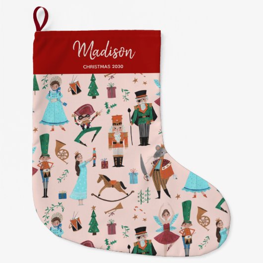 Kerst Notenkraker ballet roze Grote Kerstsok (Voorkant)