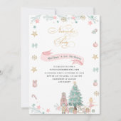 Kerst Notenkraker Ballet Roze waterverf baby s Kaart (Voorkant)