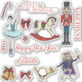 Kerst Notenkraker Ballet Sticker Vel (Voorkant)