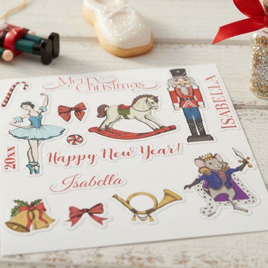 Kerst Notenkraker Ballet Sticker Vel