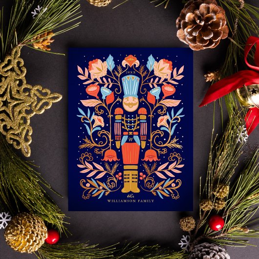 Kerst Notenkraker Bloemenkunst & Meerdere foto Briefkaart