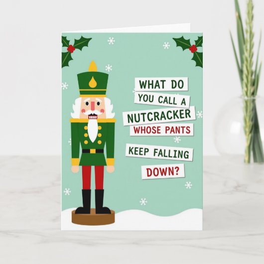 Kerst Notenkraker Broek Grap Kaart (Voorkant)