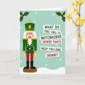 Kerst Notenkraker Broek Grap Kaart (Gele Bloem)