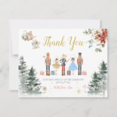 Kerst Notenkraker Bruiloft Thee Bedankkaart (Voorkant)