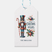 Kerst Notenkraker Candy Cane Kerstwensen Cadeaulabel (Voorkant)