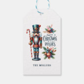 Kerst Notenkraker Candy Cane Kerstwensen Cadeaulabel (Achterkant)