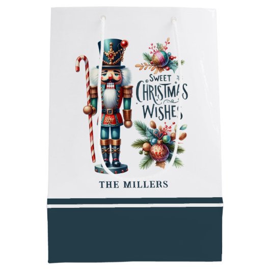 Kerst Notenkraker Candy Cane Kerstwensen Medium Cadeauzakje (Achterkant)