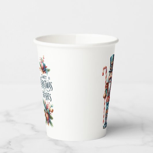 Kerst Notenkraker Candy Cane Kerstwensen Papieren Bekers (Links)