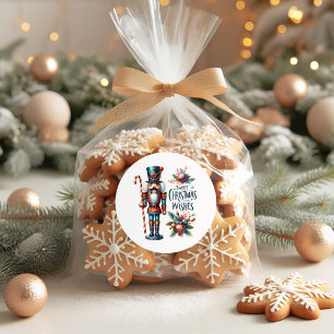 Kerst Notenkraker Candy Cane Kerstwensen Ronde Sticker