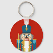 Kerst Notenkraker Classic Gingham Sleutelhanger (Voorkant)