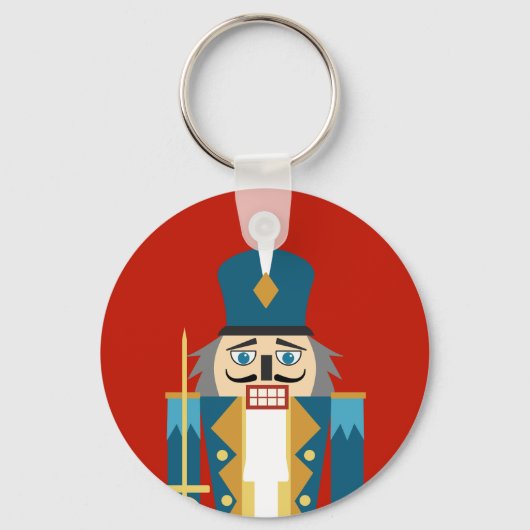 Kerst Notenkraker Classic Gingham Sleutelhanger (Voorkant)