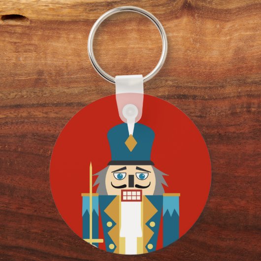 Kerst Notenkraker Classic Gingham Sleutelhanger (Voorkant)