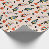 Kerst Notenkraker Folk Art Cadeaupapier (Hoek)