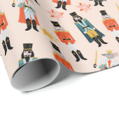 Kerst Notenkraker Folk Art Cadeaupapier (Rol Hoek)