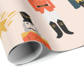 Kerst Notenkraker Folk Art Cadeaupapier (Rol Hoek)