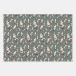 Kerst notenkraker goud inpakpapier