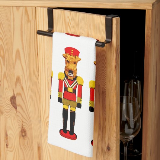 Kerst Notenkraker Honden Theedoek (Derde Gevouwen)