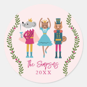 Kerst Notenkraker Huisdieren Ronde Sticker