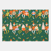 Kerst Notenkraker Karakters Sterren Inpakpapier Vel (Voorkant)