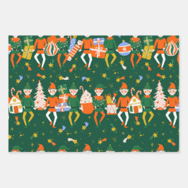 Kerst Notenkraker Karakters Sterren Inpakpapier Vel