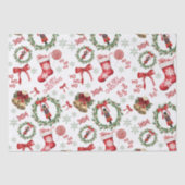 Kerst Notenkraker Kousen Rood Weefselpapier Tissuepapier (Voorkant)