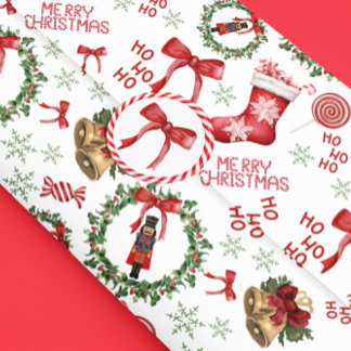 Kerst Notenkraker Kousen Rood Weefselpapier Tissuepapier