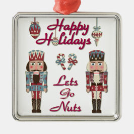 Kerst Notenkraker Laat Ons Gek Worden Metalen Ornament