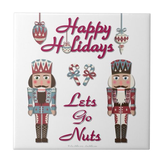 Kerst Notenkraker Laat Ons Gek Worden Tegeltje (Voorkant)
