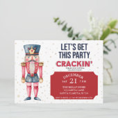 Kerst Notenkraker Laten we dit feestje kraken Feestdagenkaart (Staand voorkant)