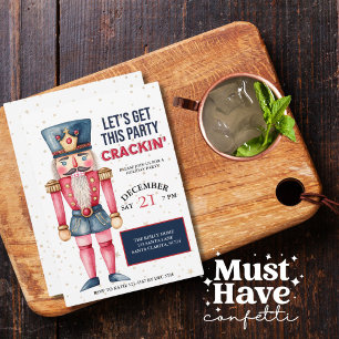 Kerst Notenkraker Laten we dit feestje kraken Feestdagenkaart