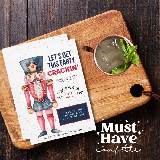 Kerst Notenkraker Laten we dit Feestje Kraken Feestdagenkaart