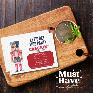 Kerst Notenkraker Laten we dit feestje kraken Feestdagenkaart