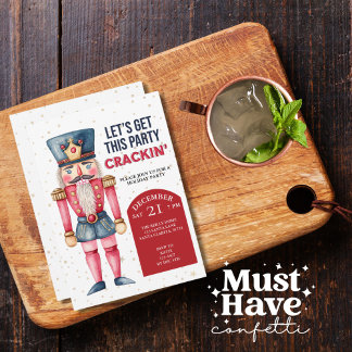 Kerst Notenkraker Laten we dit feestje kraken Feestdagenkaart