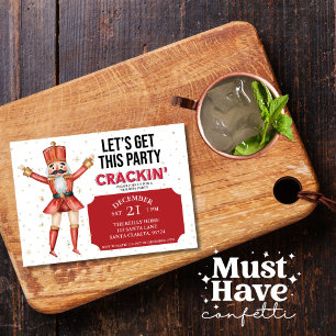 Kerst Notenkraker Laten we dit feestje kraken Feestdagenkaart