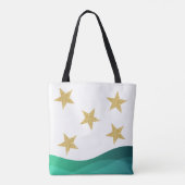 Kerst Notenkraker met Gouden Glitter Sterren Tote Bag (Achterkant)