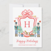 Kerst Notenkraker Monogram Foto Feestdagenkaart (Voorkant)