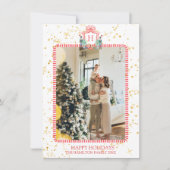 Kerst Notenkraker Monogram Foto Sparkle Feestdagenkaart (Voorkant)