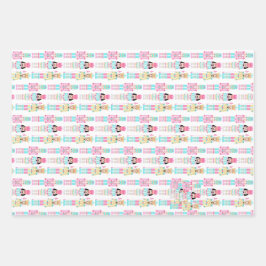 Kerst Notenkraker Pastel Persoonlijke Naam Inpakpapier Vel