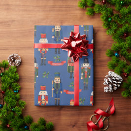 Kerst notenkraker patroon cadeaupapier