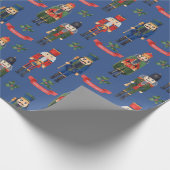 Kerst notenkraker patroon cadeaupapier (Hoek)