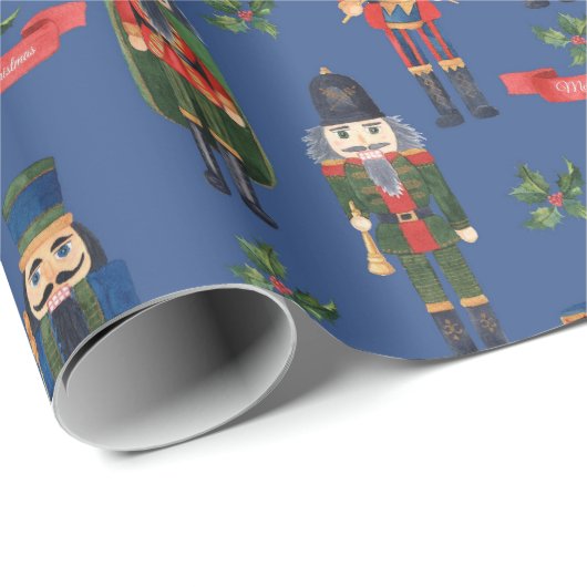 Kerst notenkraker patroon cadeaupapier (Rol Hoek)